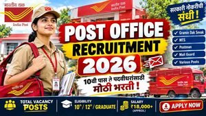 Read more about the article India Post Recruitment 2026: भारतीय डाक विभागात नवीन भरती, पात्रता, पगार, अर्जाची तारीख व संपूर्ण माहिती