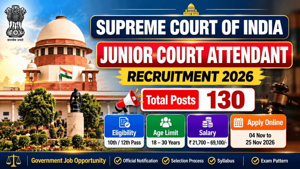 Supreme Court Junior Court Attendant Recruitment 2026