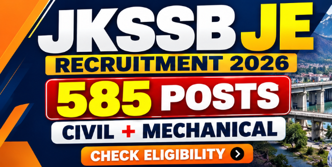 JKSSB JE Civil & Mechanical Engineer Recruitment 2026